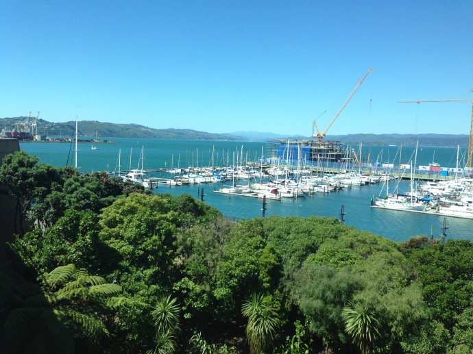 Wellington harbour from Te Papa, museum